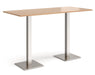 Brescia - Rectangular Poseur Table - Brushed Steel Base.