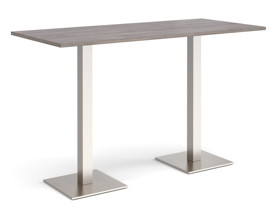 Brescia - Rectangular Poseur Table - Brushed Steel Base