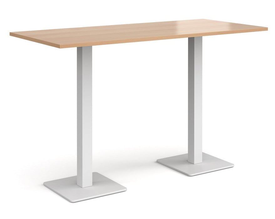 Brescia - Rectangular Poseur Table - White Base.