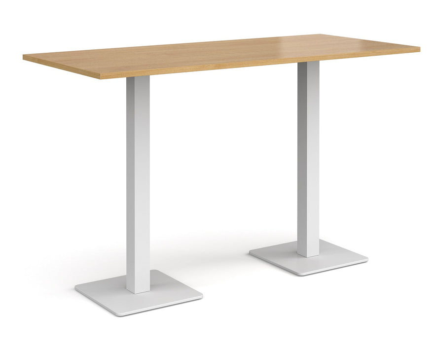 Brescia - Rectangular Poseur Table - White Base.