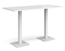 Brescia - Rectangular Poseur Table - White Base.