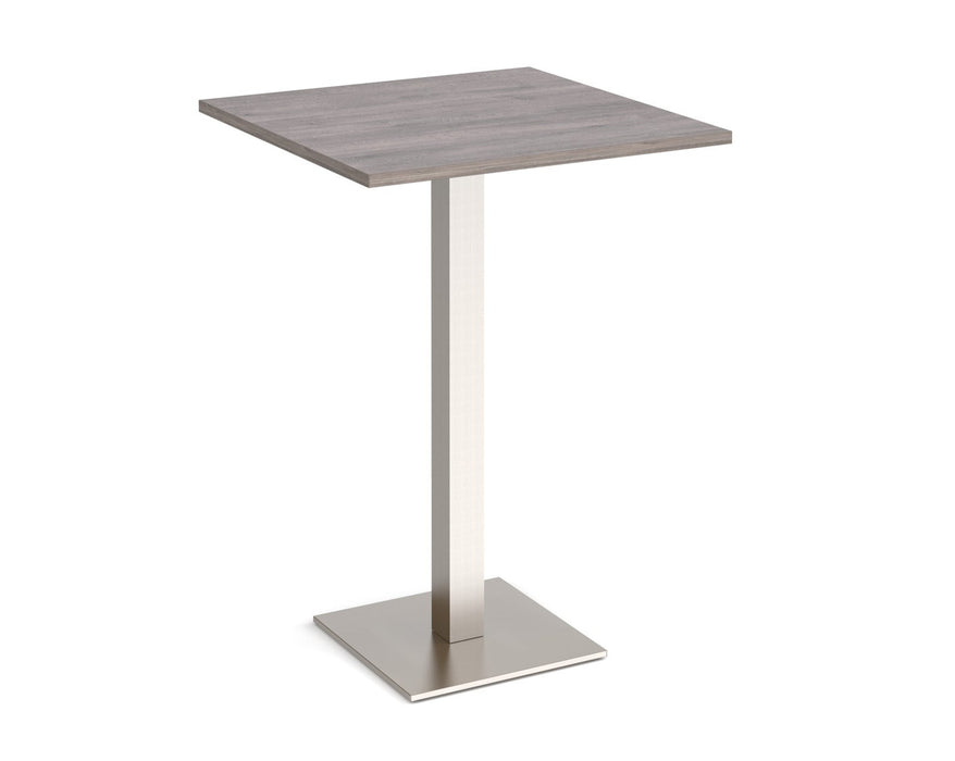 Brescia - Square Poseur Table - Brushed Steel Base