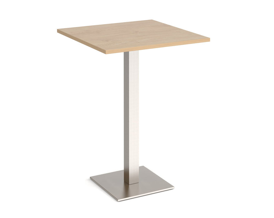 Brescia - Square Poseur Table - Brushed Steel Base