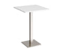 Brescia - Square Poseur Table - Brushed Steel Base.