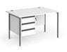 Contract 25 - Straight Desk with 3 Drawer Pedestal and Graphite H-Frame Leg.