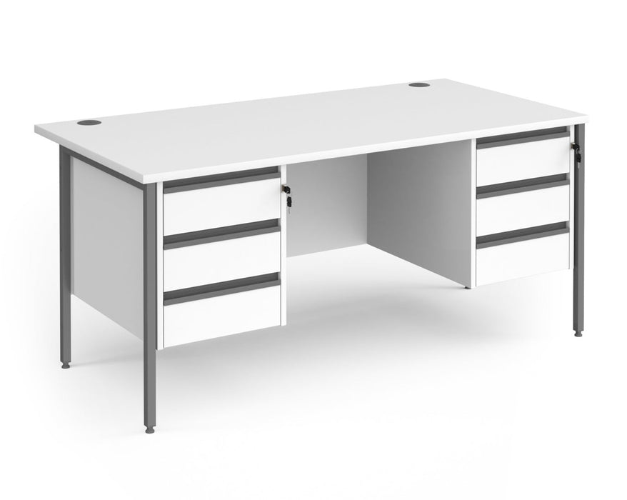 Contract 25 - Straight Desk with Two 3 Drawer Pedestals.