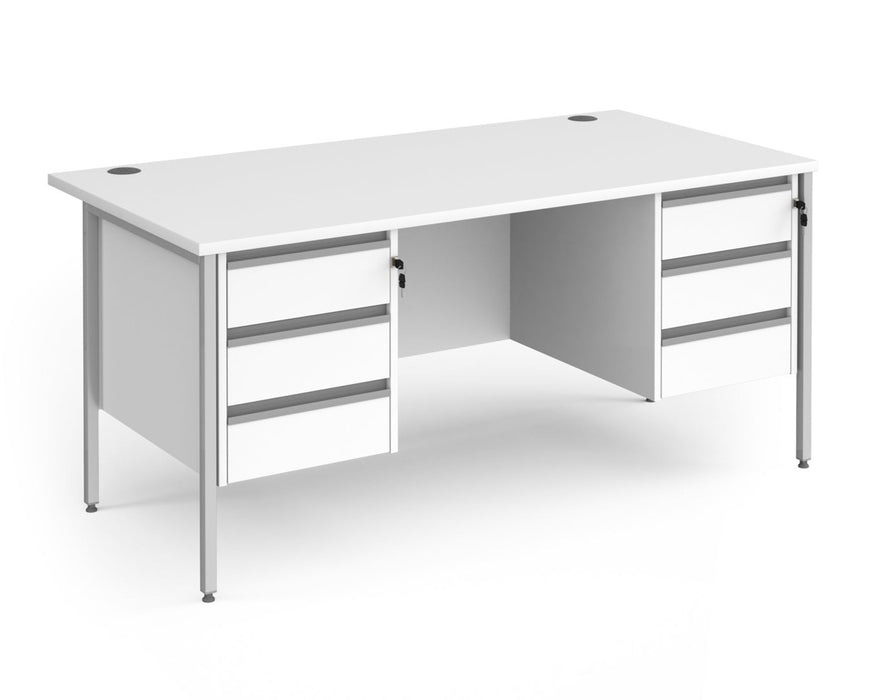 Contract 25 - Straight Desk with Two 3 Drawer Pedestals.