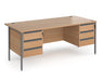 Contract 25 - Straight Desk with Two 3 Drawer Pedestals.