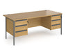 Contract 25 - Straight Desk with Two 3 Drawer Pedestals.