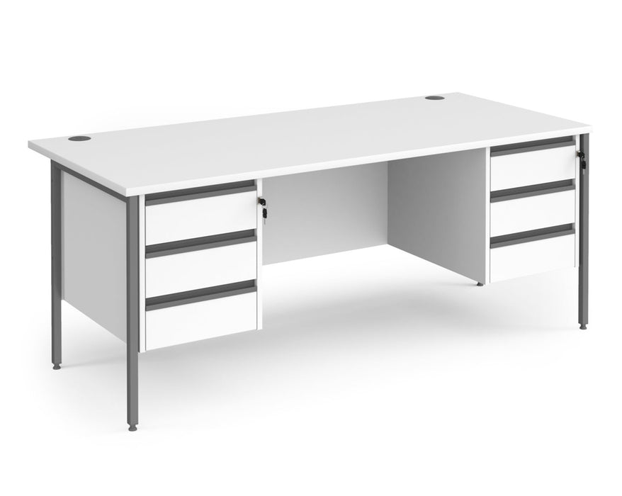 Contract 25 - Straight Desk with Two 3 Drawer Pedestals.