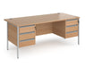 Contract 25 - Straight Desk with Two 3 Drawer Pedestals.