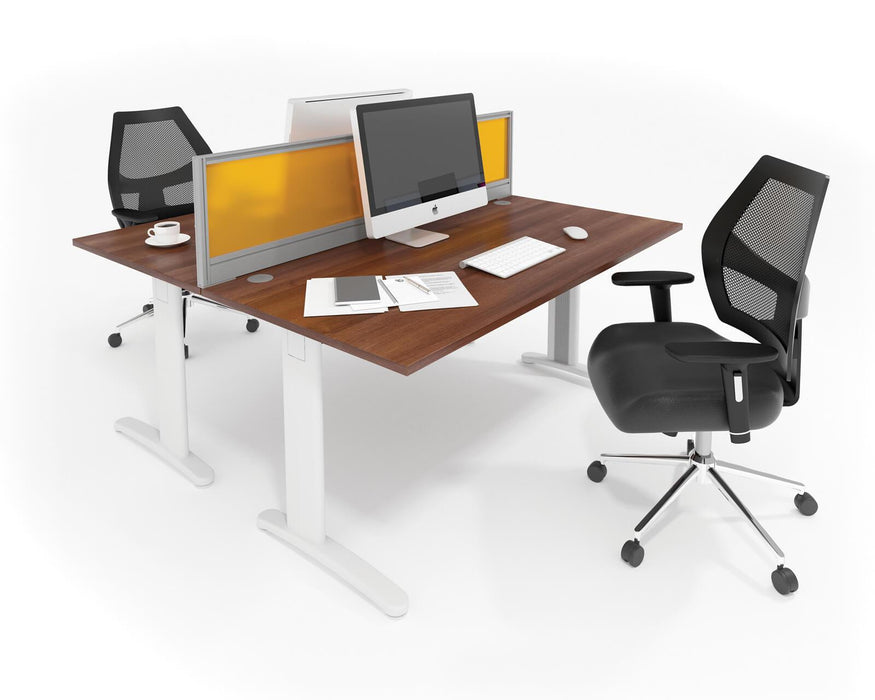 TR10 - Left Hand Wave Desk - Silver Frame.