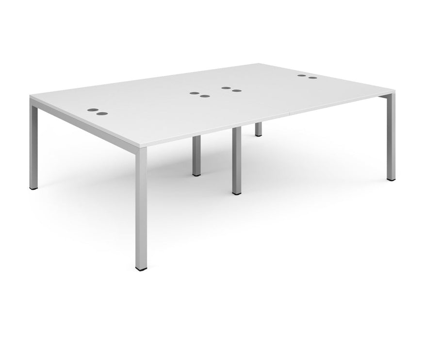 Connex -  Double Back to Back Desk - Silver Frame.