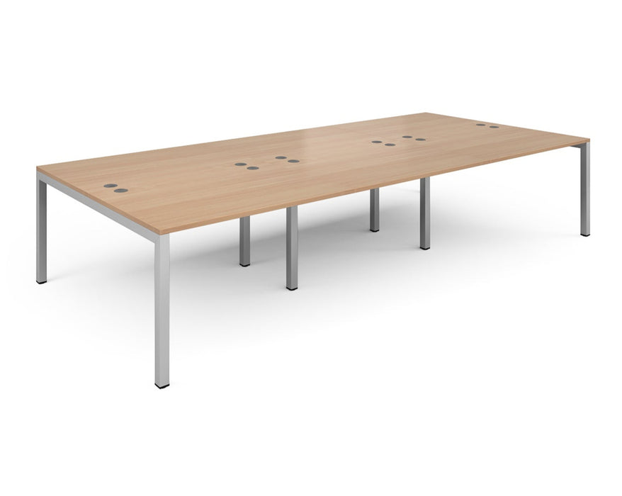 Connex - Triple Back to Back Desk - Silver Frame.