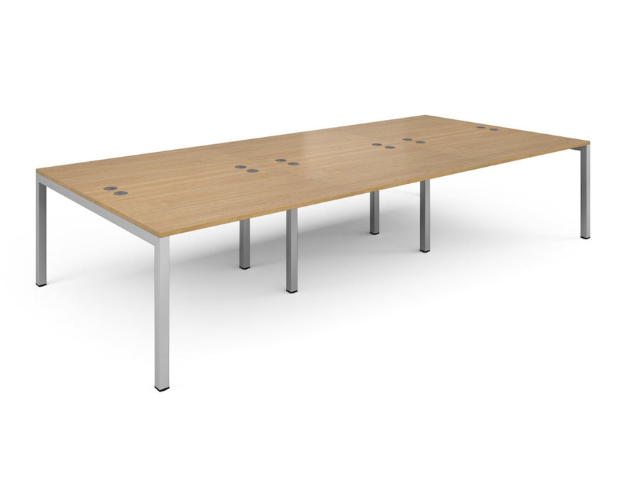 Connex - Triple Back to Back Desk - Silver Frame.