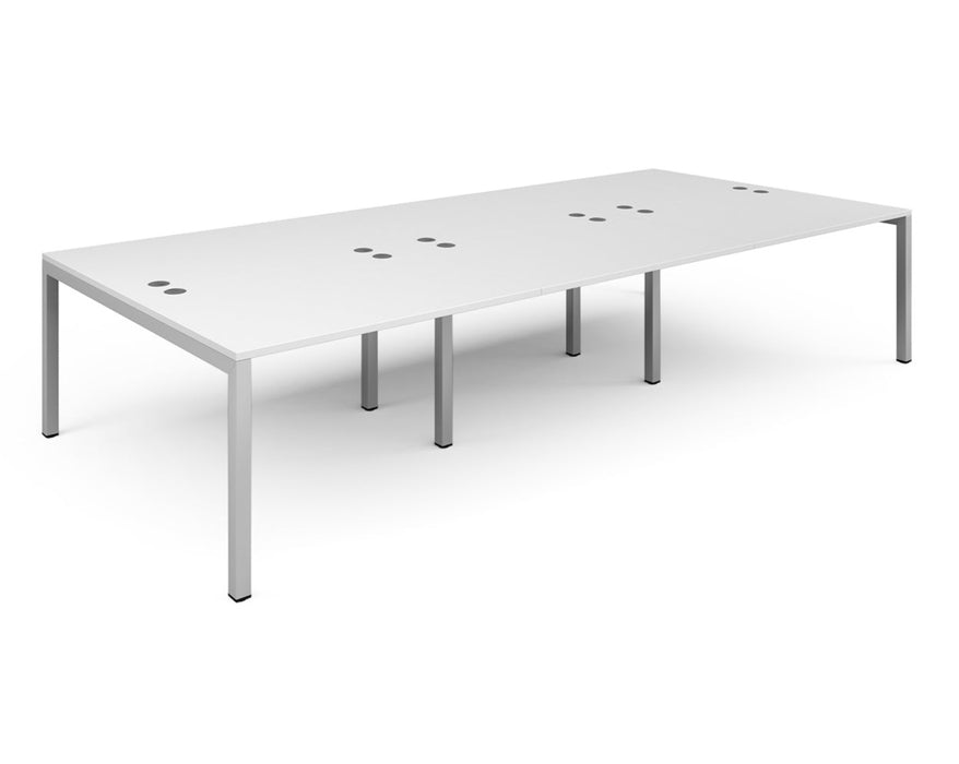 Connex - Triple Back to Back Desk - Silver Frame.