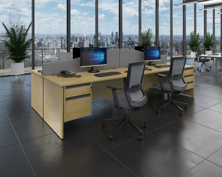 Contract 25 - Straight Desk with 2 & 3 Drawer Pedestals.