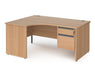 Contract 25 - Ergonomic Panel End Leg Desk with 2 Drawer Pedestal - Left Hand.