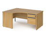 Contract 25 - Ergonomic Panel End Leg Desk with 2 Drawer Pedestal - Left Hand.