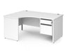 Contract 25 - Ergonomic Panel End Leg Desk with 2 Drawer Pedestal - Left Hand.