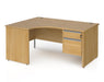 Contract 25 - Ergonomic Panel End Leg Desk with 2 Drawer Pedestal - Left Hand.