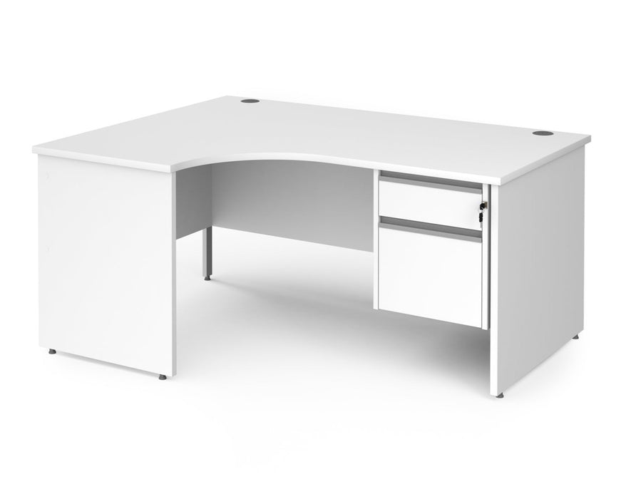 Contract 25 - Ergonomic Panel End Leg Desk with 2 Drawer Pedestal - Left Hand.