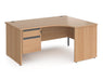 Contract 25 - Ergonomic Panel End Leg Desk with 2 Drawer Pedestal - Right Hand.