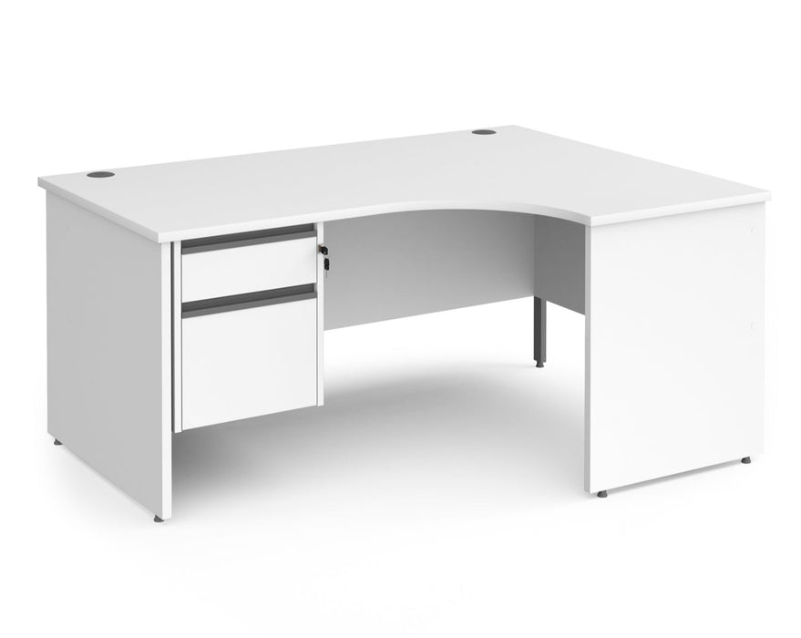 Contract 25 - Ergonomic Panel End Leg Desk with 2 Drawer Pedestal - Right Hand.