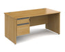 Contract 25 - Straight Desk with 2 Drawer Pedestal - Graphite Finger Pull Handles.