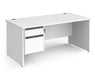 Contract 25 - Straight Desk with 2 Drawer Pedestal - Graphite Finger Pull Handles.