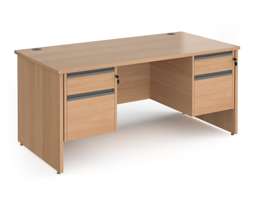 Contract 25 - Straight Desk with Two 2 Drawer Pedestals.