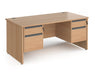 Contract 25 - Straight Desk with Two 2 Drawer Pedestals.