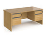 Contract 25 - Straight Desk with Two 2 Drawer Pedestals.