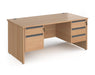 Contract 25 - Straight Desk with 2 & 3 Drawer Pedestals.