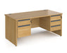 Contract 25 - Straight Desk with 2 & 3 Drawer Pedestals.