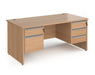 Contract 25 - Straight Desk with 2 & 3 Drawer Pedestals.