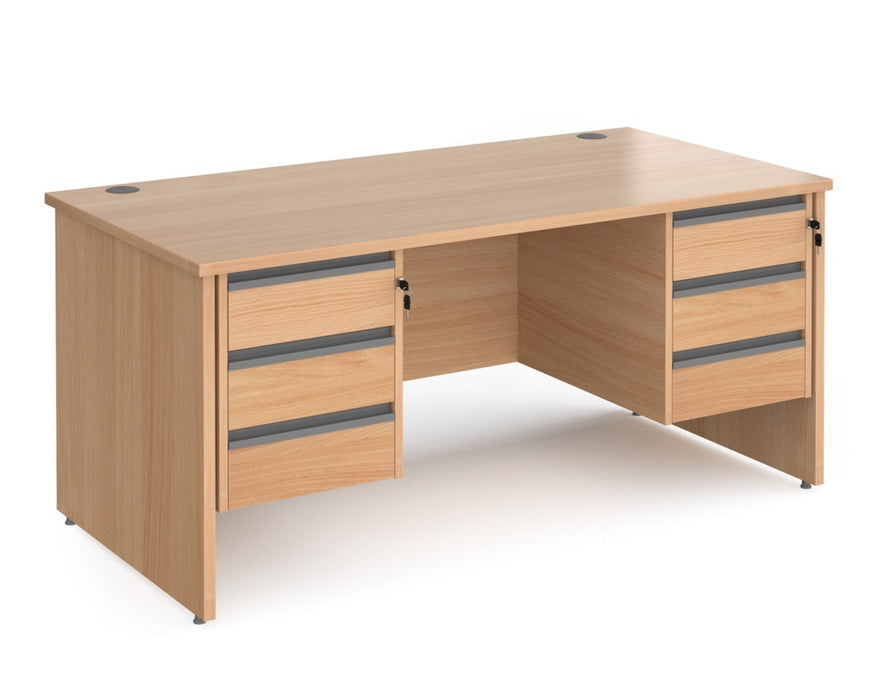 Contract 25 - Straight Desk with Two 3 Drawer Pedestals.