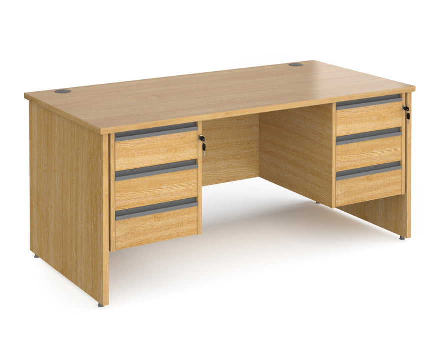 Contract 25 - Straight Desk with Two 3 Drawer Pedestals.