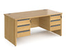 Contract 25 - Straight Desk with Two 3 Drawer Pedestals.