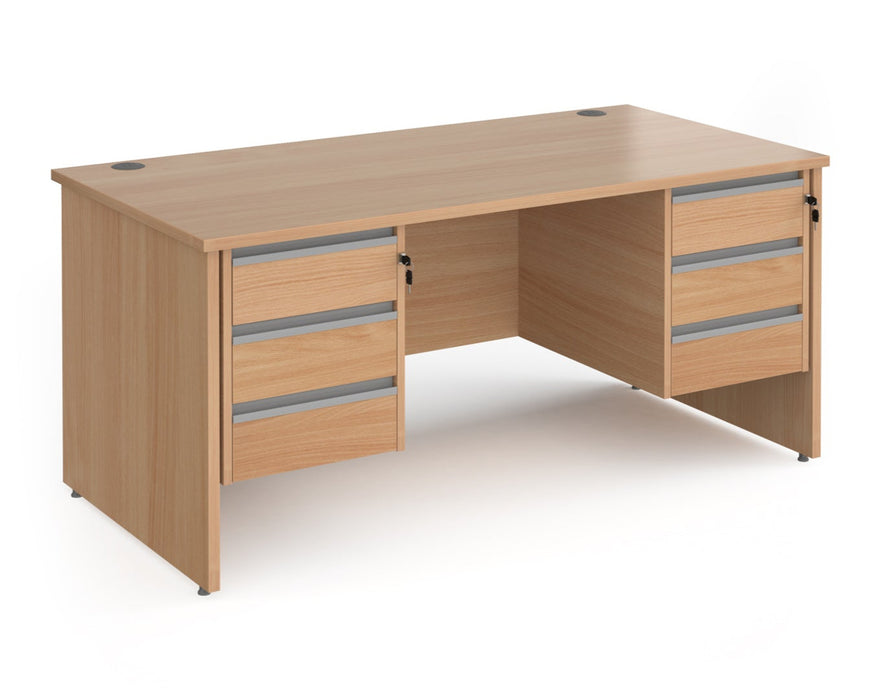 Contract 25 - Straight Desk with Two 3 Drawer Pedestals.