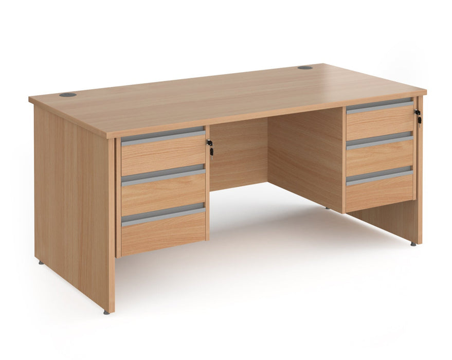 Contract 25 - Straight Desk with Two 3 Drawer Pedestals.