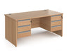 Contract 25 - Straight Desk with Two 3 Drawer Pedestals.