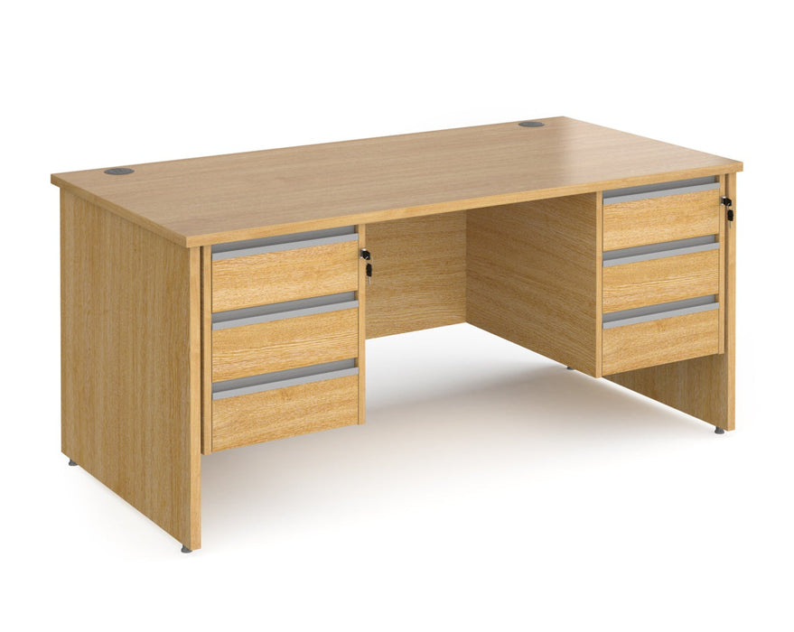 Contract 25 - Straight Desk with Two 3 Drawer Pedestals.