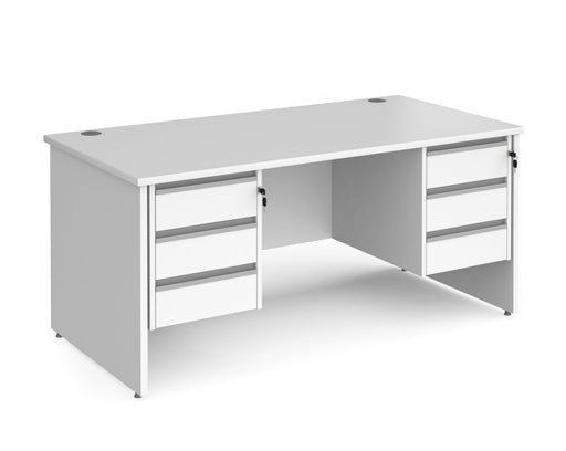 Contract 25 - Straight Desk with Two 3 Drawer Pedestals.