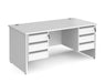 Contract 25 - Straight Desk with Two 3 Drawer Pedestals.