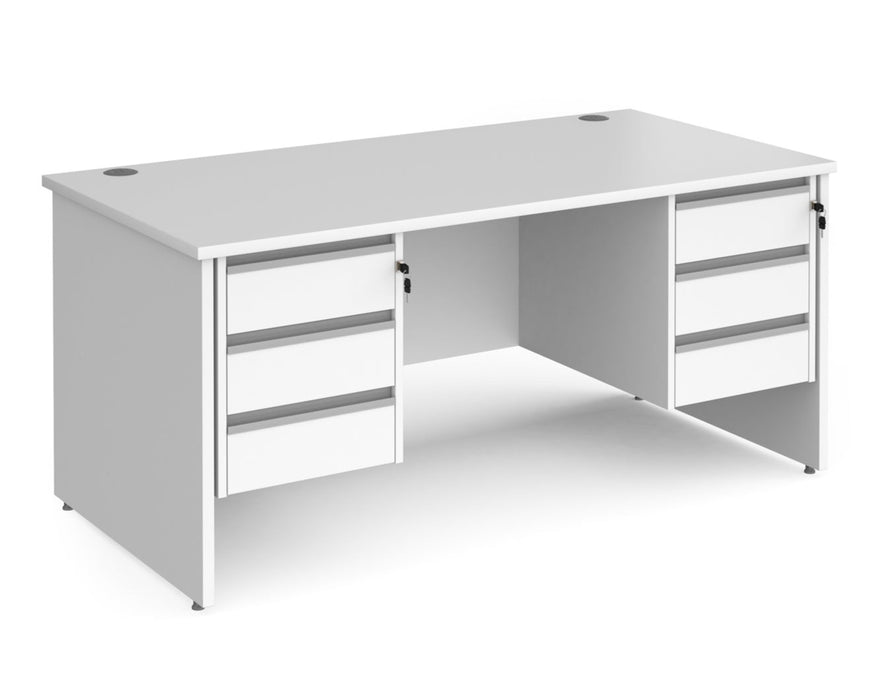 Contract 25 - Straight Desk with Two 3 Drawer Pedestals.