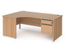 Contract 25 - Ergonomic Panel End Leg Desk with 2 Drawer Pedestal - Left Hand.