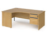 Contract 25 - Ergonomic Panel End Leg Desk with 2 Drawer Pedestal - Left Hand.