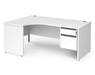 Contract 25 - Ergonomic Panel End Leg Desk with 2 Drawer Pedestal - Left Hand.