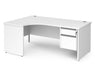 Contract 25 - Ergonomic Panel End Leg Desk with 2 Drawer Pedestal - Left Hand.